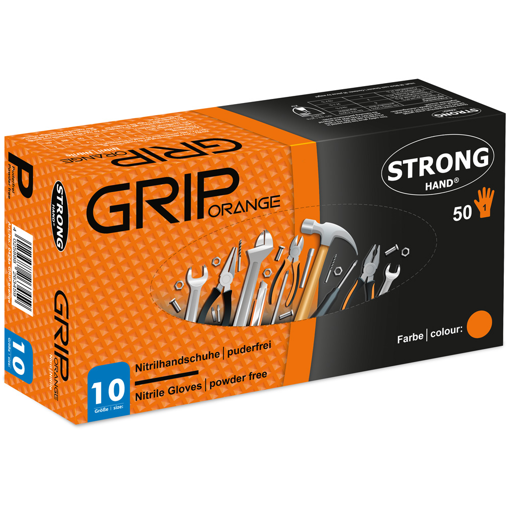Stronghand® Grip Orange Einweghandschuh puderfrei